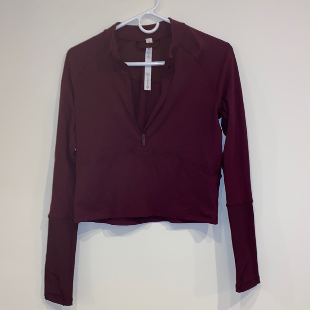 Lululemon Cropped Pullover-Size 6-Maroon